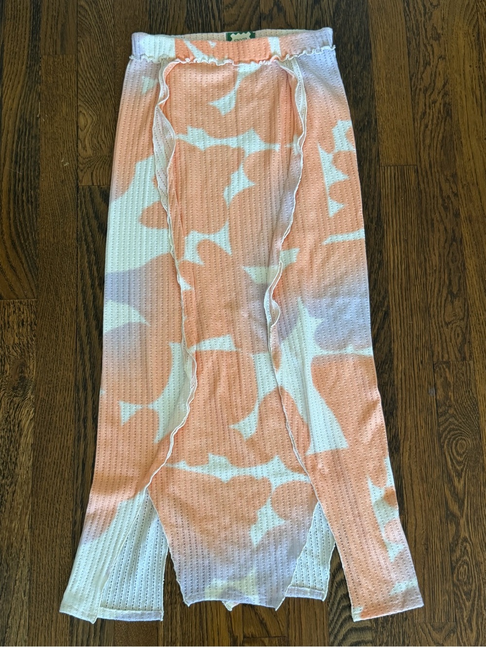 Girls Peach & White Knit Maxi Skirt - SIXXTA